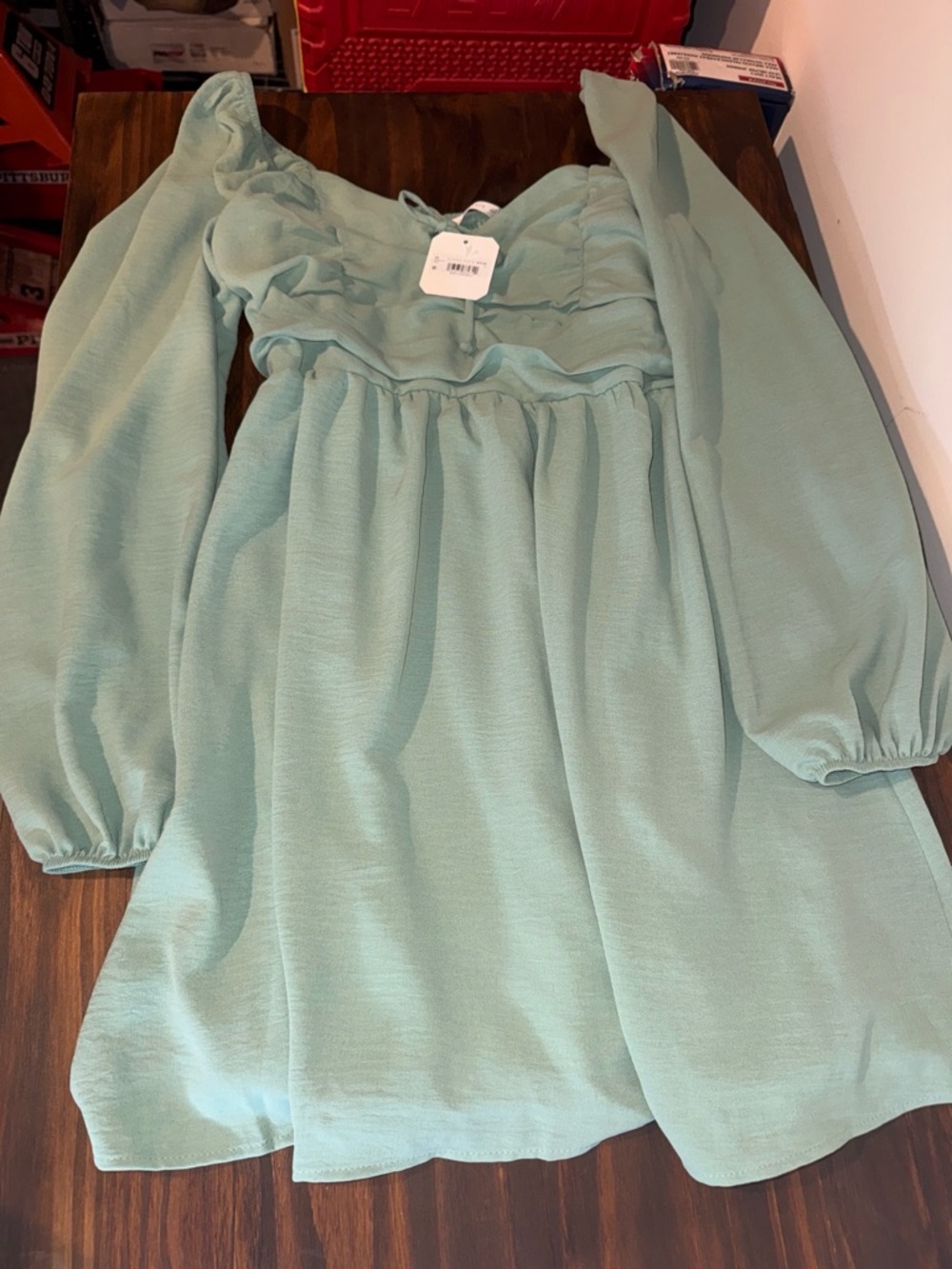 Altar'd State Sage Tie-Front Dress